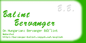 balint bervanger business card